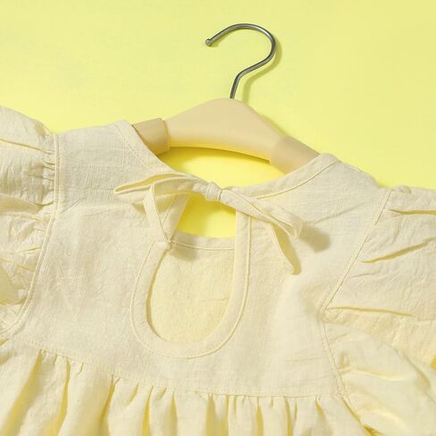 فستان للفتيات الصغيرات فستان صيفي من القطن والكتان بدون أكمام مكشكش للأطفال فساتين حفلات الشاطئ بدون أكمام in Kuwait