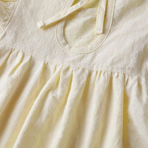 فستان للفتيات الصغيرات فستان صيفي من القطن والكتان بدون أكمام مكشكش للأطفال فساتين حفلات الشاطئ بدون أكمام in Kuwait