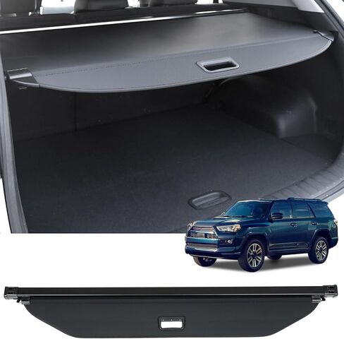 غطاء البضائع مصمم لسيارة Toyota 4Runner 2010-2023 خلفي قابل للسحب مقاوم للماء غطاء حماية للأمتعة (أسود) in Kuwait