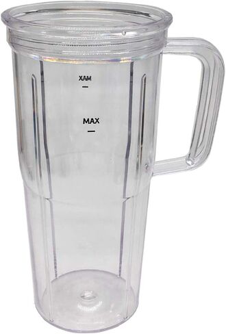 قطع غيار وعاء كوب سعة 24 أونصة مع مقبض، متوافقة مع مجموعة خلاط NutriBullet (ZNBF30400Z/ZNBF30500Z/)/Select Blender 1200(NB07200-1210)، /PRO 1000/ Select Blender (مقبض 24oz) in Saudi Arabia