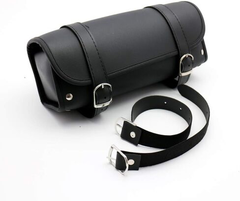 KYN Motorcycle Fork Bag Waterproof Motorbike Tool Bag Handlebar Bag PU Leather Saddlebag Front Rear Storage Tool Pouch 2 Straps for Honda Yamaha Kawasaki Suzuki Ducati Harley Davidson Sportster (D) in Saudi Arabia