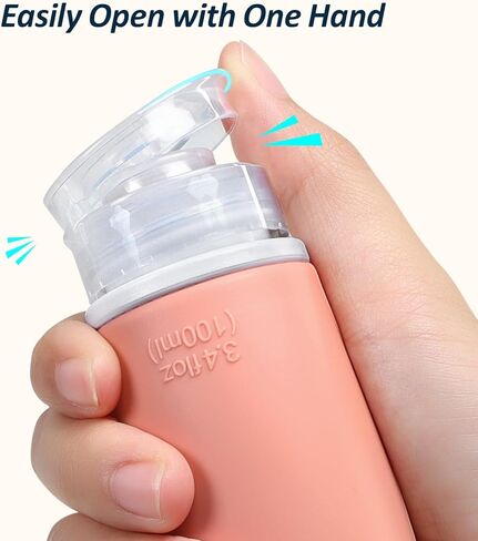 PACKISM TSA Approved Toiletry Bottles - 6 Pack Leak Proof 3.4oz Silicone Travel Bottles for Toiletries, Refillable Liquid Travel Accessories for Shampoo Conditioner Lotion Body Wash(BPA Free) in Kuwait