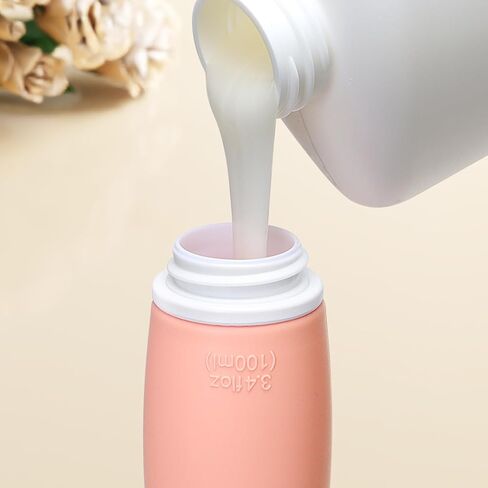 PACKISM TSA Approved Toiletry Bottles - 6 Pack Leak Proof 3.4oz Silicone Travel Bottles for Toiletries, Refillable Liquid Travel Accessories for Shampoo Conditioner Lotion Body Wash(BPA Free) in Kuwait