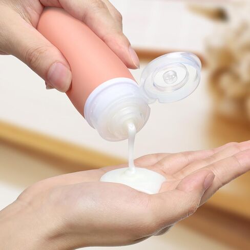 PACKISM TSA Approved Toiletry Bottles - 6 Pack Leak Proof 3.4oz Silicone Travel Bottles for Toiletries, Refillable Liquid Travel Accessories for Shampoo Conditioner Lotion Body Wash(BPA Free) in Kuwait