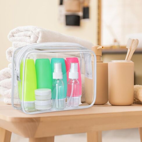 زجاجات أدوات الزينة المعتمدة من PACKISM TSA - 6 عبوات من زجاجات السفر المصنوعة من السيليكون المقاومة للتسرب بوزن 3.4 أونصة لأدوات الزينة، وإكسسوارات السفر السائلة القابلة لإعادة الملء لغسول الجسم والشامبو والبلسم (خالية من مادة BPA) in Kuwait