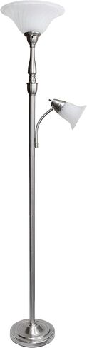 Elegant Designs LF2003-RBA 2 Light Mother Daughter Floor Lamp with Amber Marble Glass Shades, Restoration Bronze and Amber in Saudi Arabia