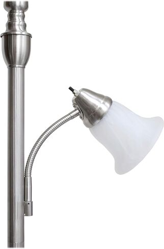 Elegant Designs LF2003-RBA 2 Light Mother Daughter Floor Lamp with Amber Marble Glass Shades, Restoration Bronze and Amber in Saudi Arabia