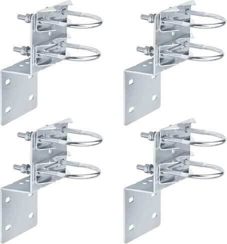 4 PCS Antenna Pole Mast Mount Bracket, Antenna Heavy Duty Steel Bracket with Double U-Bolts Clamp - 2" Mast Diameter in Saudi Arabia