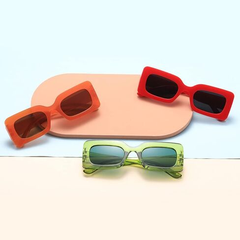 Retro Rectangle Sunglasses for Women Vintage 90’s Candy Color Sunglasses Square Frame Y2K Eyewear in Saudi Arabia