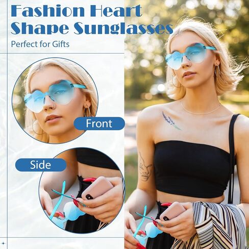 Kathfly 24 زوجًا من نظارات القلب على شكل قلب نظارات شمسية على شكل قلب جميل للنساء والفتيات والحفلات التنكرية (ألوان الحلوى) in Saudi Arabia