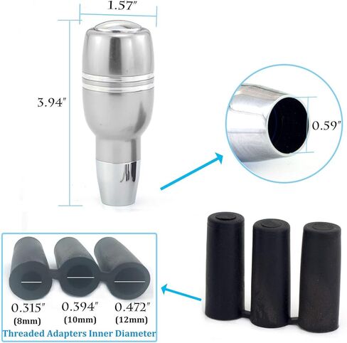 Push Button Car Knob Shifter Handle, Aluminum Alloy Gear Stick Shift Fit Most Automatic Transmissions, Black Leather Covered in Kuwait