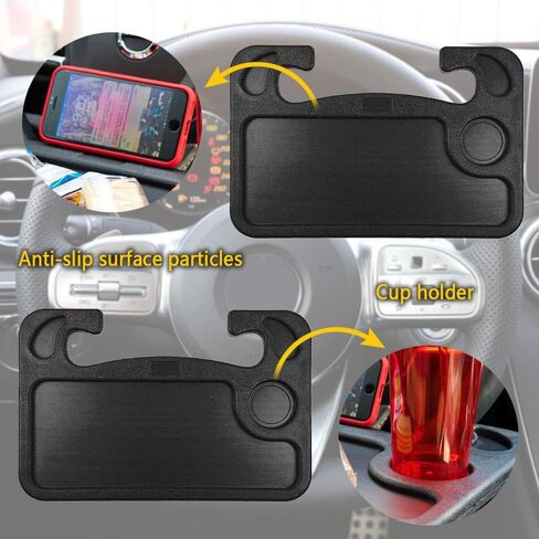 Auto Steering Wheel Desk,Steering Wheel Tray with Pen Slot&Cup Sink,Car Tray for Eating Working,Universal Car Gadgets of Car Essentials for Women Men in Kuwait
