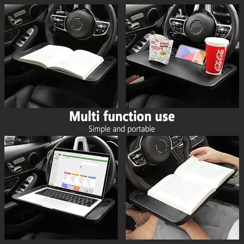 Auto Steering Wheel Desk,Steering Wheel Tray with Pen Slot&Cup Sink,Car Tray for Eating Working,Universal Car Gadgets of Car Essentials for Women Men in Kuwait