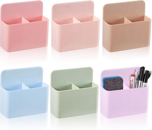 6 قطع حامل أقلام مغناطيسي للمسح الجاف، حامل أقلام مغناطيسي للسبورة البيضاء، منظم تخزين أقلام الرصاص المغناطيسية للمكتب، خزانة الثلاجة، الفصول الدراسية، الخزائن المعدنية (لون المعكرون) in Kuwait