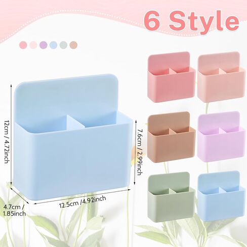 6 قطع حامل أقلام مغناطيسي للمسح الجاف، حامل أقلام مغناطيسي للسبورة البيضاء، منظم تخزين أقلام الرصاص المغناطيسية للمكتب، خزانة الثلاجة، الفصول الدراسية، الخزائن المعدنية (لون المعكرون) in Kuwait