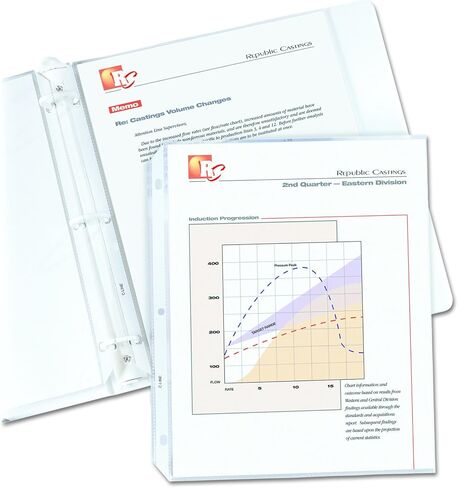 C-Line Top Loading Standard Weight Poly Sheet Protectors, Clear, 8.5 x 11 Inches, 100 per Box (62027) in Saudi Arabia