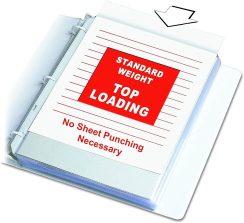 C-Line Top Loading Standard Weight Poly Sheet Protectors, Clear, 8.5 x 11 Inches, 100 per Box (62027) in Saudi Arabia