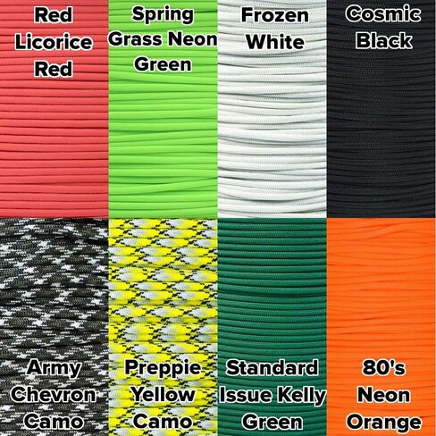 Paracord Bracelet & Project Kit – 550 Parachute Cord, Buckles, Carabiners, Key Rings – (Starter & Hardware Kits Include Paracord Needle & Forceps) – Made in USA in Saudi Arabia