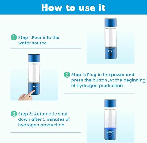 Hydrogen Water Bottle，2024 New Hydrogen Water Generator，280ml Rechargeable Portable Healthy Hydrogen Water Bottle，Home Travel Office Sports Hydrogen Water Purifier in Saudi Arabia