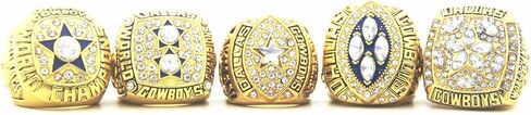 Algasan Dallas 5-time Cow 1971 1977 1992 1993 1995 boys World champions Rings Set with wooden Box Gifts for Men Women Boys Kids Youth fathers Championship Ring in Saudi Arabia