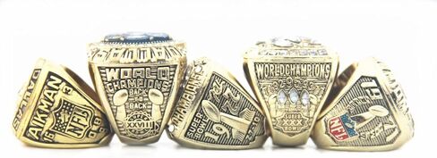 Algasan Dallas 5-time Cow 1971 1977 1992 1993 1995 boys World champions Rings Set with wooden Box Gifts for Men Women Boys Kids Youth fathers Championship Ring in Saudi Arabia