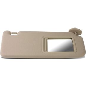 DNA MOTORING ZTL-Y-0157-R-YE Factory Style Right Passenger Side Sun Visor Compatible with 09-16 Toyota Venza Illuminated Models, Ivory/Tan/Beige