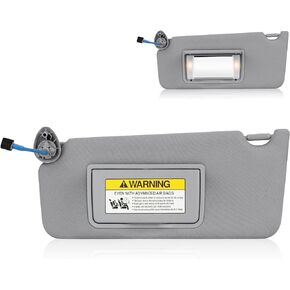 Left Driver Side Sun Visor for Honda Accord 2008 2009 2010 2011 2012, Replace for 83280TA0A91ZB, Gray Left Side Sun Visor with Light