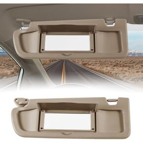 Car Sun Visor Fit for Honda Civic 2006 2007 2008 2009 2010 2011‎ Sun Visor with Vanity Mirror Cover Plate for Blocking Sunlight 83230-SNA-A01ZC(Beige, Right Passenger Side)