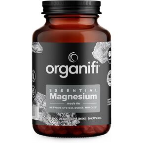 Organifi Essential Magnesium Glycinate Supplement for Bone Support and Muscle Health, 150mg, 60 Vegan Capsules