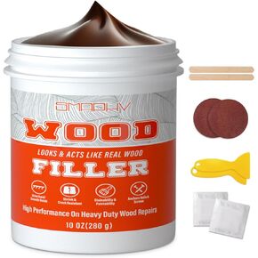 Wood Filler, Wood Putty, Wood Filler Paintable, Wood Putty Stainable, Sandable, White Wood Filler can Quickly Repair Holes, Cracks, Chips and scorched Areas of Wooden Furniture(9.87 Ounce)