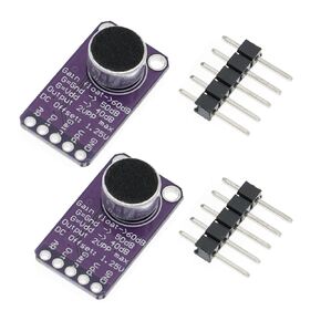 HiLetgo 2pcs MAX9814 Microphone Amplifier Sensor Module AGC Amplifier Board Auto Gain Control VGA Low Noise Microphone Bias