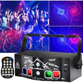 Party Lights, Sound Activated Stage Laser Lights with Remote Control, Disco DJ Lights Strobe Light Rave - Dance Floor Light Rotating with Patterns for Christmas Wedding Birthday