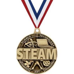 Crown Awards Academic Medals- 2" STEAM Science Technology Engineering Art Math Gold Medals Prime