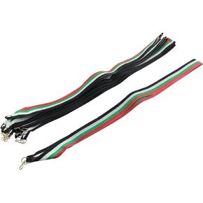 12PCS Medal Award Ribbons Striped Medal Lanyards Award Neck Ribbons with Snap Clips for Sports Academics
