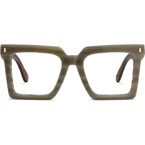 Zeelool Vintage Square Eyeglasses Frame for Men with Non-prescription Clear Lens ZJGX320783