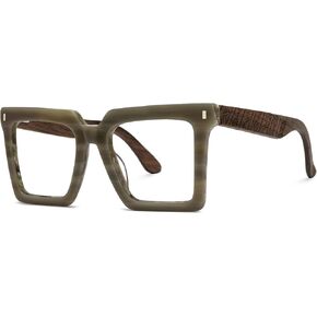 Zeelool Vintage Square Eyeglasses Frame for Men with Non-prescription Clear Lens ZJGX320783 in Kuwait