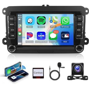 2G+64G Android Car Stereo Radio for VW Passat Jetta Tiguan Golf MK5 MK6 T5 EOS Polo CarPlay, Rimoody 7 Inch Touch Screen Android Auto GPS Navigation Bluetooth FM SWC Backup Camera