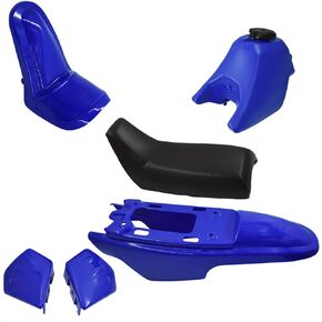 WFLNHB Blue Plastic Mudguard Body Seat Gas Tank with Seat Screws Replacement for Yamaha PW50 PY50 PW 50