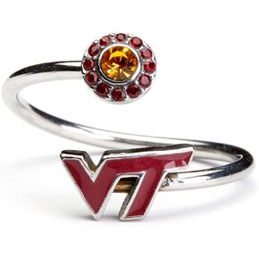 Stone Armory Virginia Tech Womens VT Jewelry - Crystal Tech Rings for Women - Hypoallergenic and Adjustable Sizes 5-12 - Virginia Tech Gifts for Women