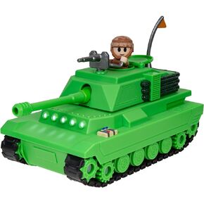 DevSeries Brookhaven Feature Tank - 7.5-Inch Vehicle with Lights, Working Treads, Ejecting Turret, 2.75-Inch Figure, and Exclusive Virtual Item Code