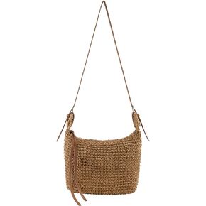 Ayliss Women Straw Handbag Purse Small Summer Beach Handmade Crossbody Shoulder Tote Handbag Handwoven Beach Straw Bag