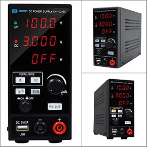 DC Power Supply Variable,30V 10A 300W Programmable Memory Function Adjustable Switching Regulated DC Bench Power Supply with 4-Digits LED Power Display 5V/2A USB Coarse and Fine Adjustmentsy