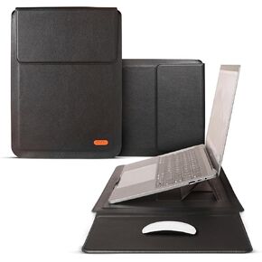 حقيبة كمبيوتر محمول STATIK مقاس 15.6 بوصة 16، 15 بوصة - حافظة حماية 3 في 1، حامل كمبيوتر محمول ولوحة ماوس، تعمل مع Apple MacBook Pro Air M2 Lenovo ThinkPad HP Elitebook Case Surface Pro، جلد نباتي in Kuwait