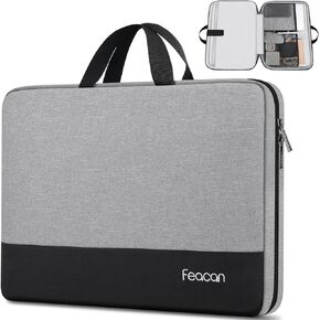 15.6 inch Laptop Sleeve, TSA Laptop Case Briefcase for Acer/Dell/HP/Lenovo/ASUS Notebook Ultrabook Chromebook, Water Resistant Handle Carrying Computer Bag, Gifts for Men Women, Gray