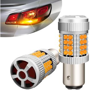 Upgraded 1157 2057 Led Bulbs for Third Brake, Center High-Mounted Stop, Parking, Turn signal, Side Marker, Tail, 2500 LM Anti Hyper Flash CANBus Error Free Lights for Cars, Trucks (Red)