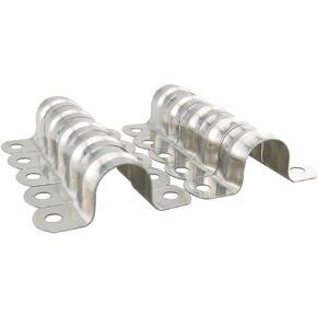10pcs M20 U-shaped Bracket Stainless Steel Rigid Pipe Strap Clamp Silver Tube Strap Tension Clip Fit for 1/2" Diameter Water Pipe