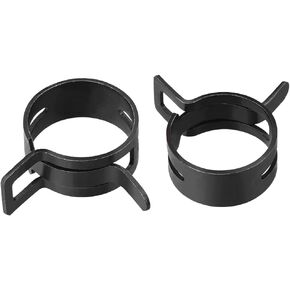 uxcell Steel Band Clamp 26mm Inner Dia Fit 27.5-30mm OD Hose Spring Band Type Action Fuel Line Silicone Tube Clip Clamp Black 5Pcs