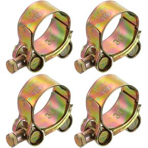 uxcell 4Pcs T-Bolt Hose Clamps, 23-25mm/0.91"-0.98" ID Range, Iron Radiator Hose Clamp Intake Clamp for Truck Exhaust