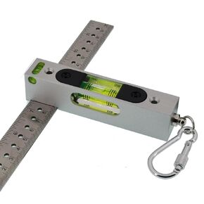 Equipped with Double-Sided Calipers, Chain Buckle for Easy Portability, Adjustable Liquid Level Gauge with Rectangular Holes, Luminescent Band Magnet Level (red)