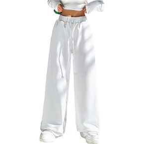GORGLITTER Women's Drawstring Waist Straight Leg Sweatpants Slant Pocket Jogger Pants